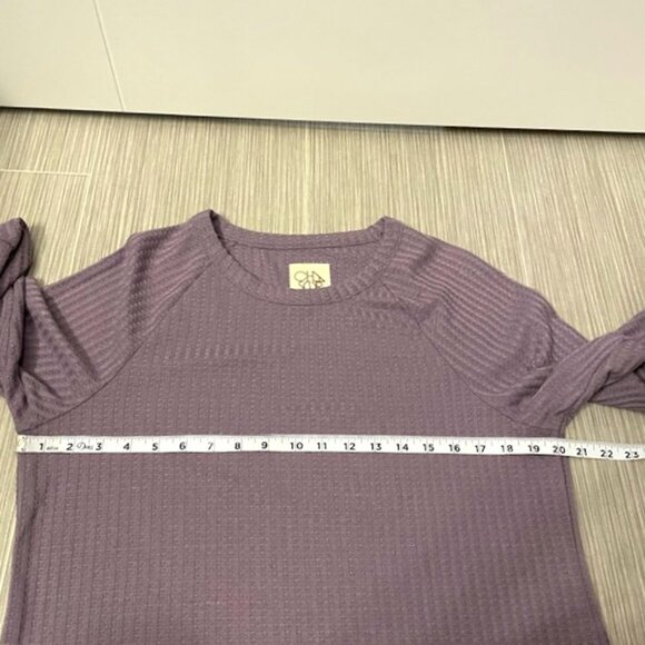 Chaser Waffle Knit Thermal Long Sleeve Top Purple Size XL - Picture 12 of 13